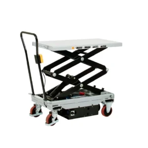 produktbild elektriskt mobilt lyftbord med svarta detaljer