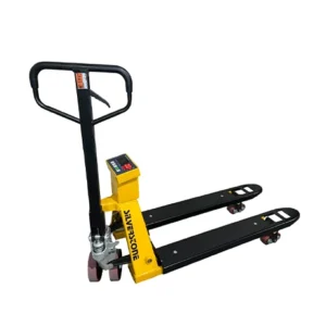 produktbild gult gaffelvagn med våg från Silverstone