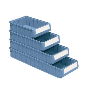 produktbild på blåa RK platslådor till hyllställ från BITO