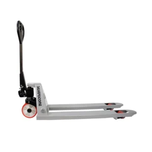 grå gaffelvagn med röd / svarta detaljer produktbild