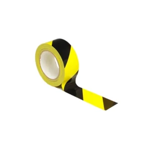 varningstejp svart gul.